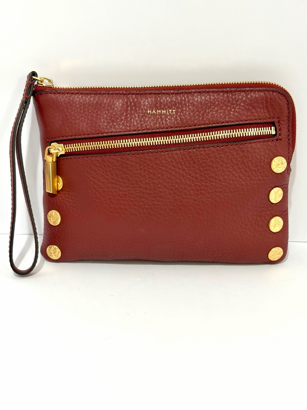 Hammitt Nash Small Crossbody In Pomodoro Red/Brushed Gold Hammered Rivets